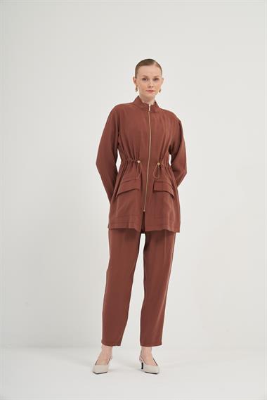 FTZ Women Kadın Modal Pantolonlu Takım  Kiremit 31012