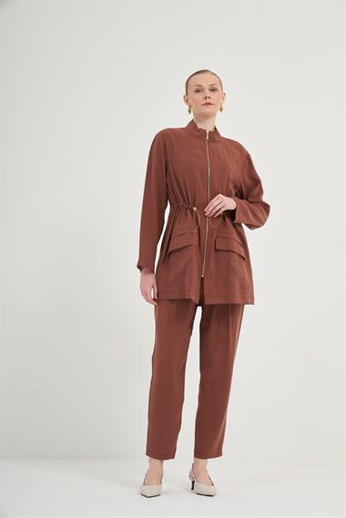 FTZ Women Kadın Modal Pantolonlu Takım  Kiremit 31012