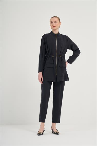 FTZ Women Kadın Modal Pantolonlu Takım  Siyah 31012