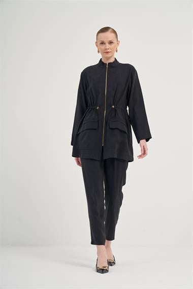 FTZ Women Kadın Modal Pantolonlu Takım  Siyah 31012