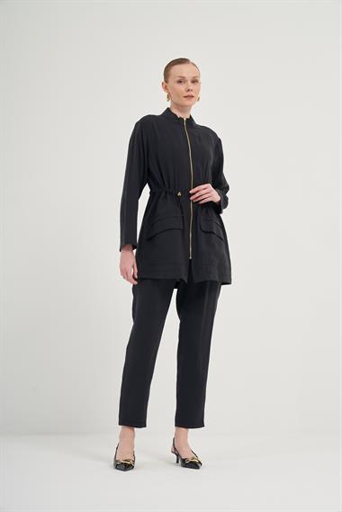 FTZ Women Kadın Modal Pantolonlu Takım  Siyah 31012