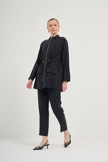 FTZ Women Kadın Modal Pantolonlu Takım  Siyah 31012