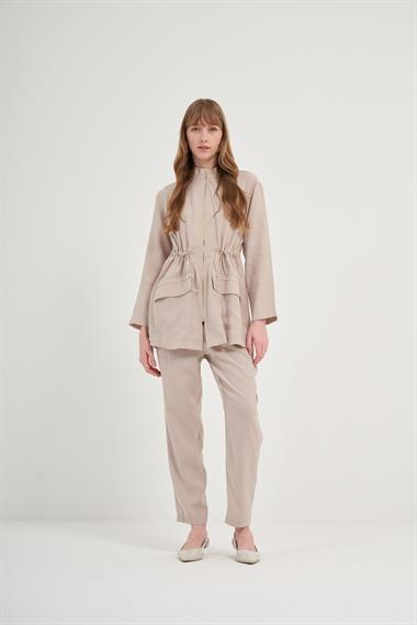 FTZ Women Kadın Modal Pantolonlu Takım  Taş 31012