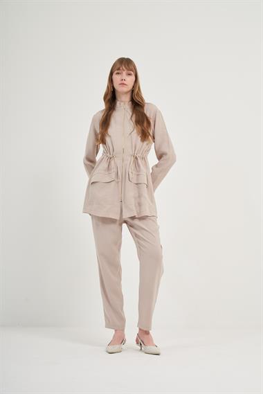 FTZ Women Kadın Modal Pantolonlu Takım  Taş 31012