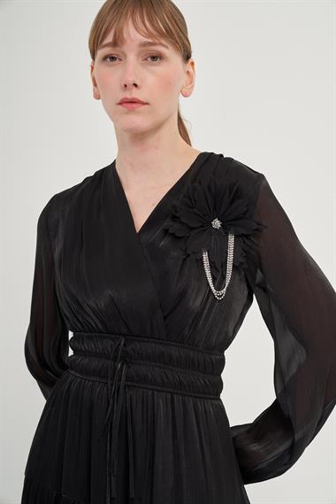 FTZ Women Kadın Organze Elbise  Siyah 31015