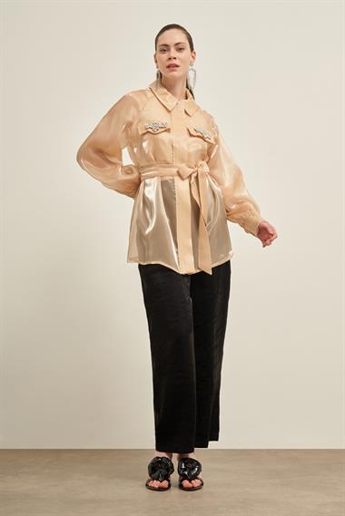 FTZ Women Kadın Organze Kap  Beige 31022