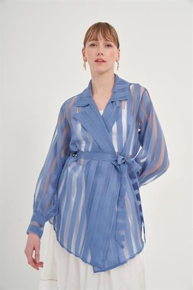 FTZ Women Kadın Organze Kap  İndigo 31044