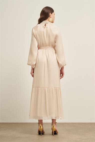 FTZ Women Kadın Ornagze Elbise  Beige 31018