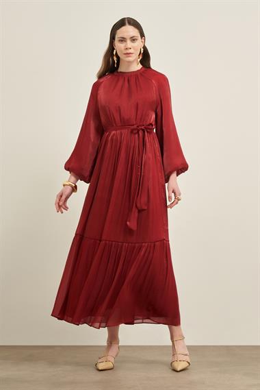 FTZ Women Kadın Ornagze Elbise  Bordo 31018