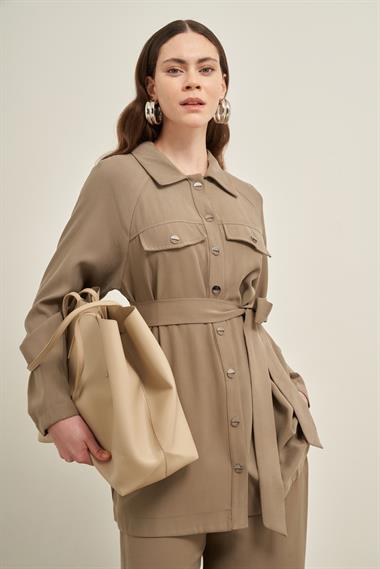 FTZ Women Kadın Pantolonlu Takım  Haki 31030