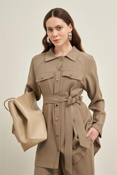 FTZ Women Kadın Pantolonlu Takım  Haki 31030