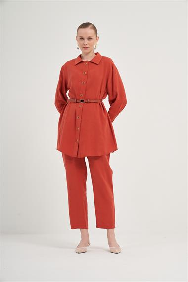 FTZ Women Kadın Pantolonlu Takım  Kiremit 31035