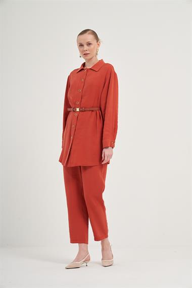 FTZ Women Kadın Pantolonlu Takım  Kiremit 31035