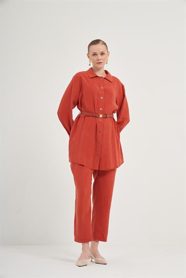 FTZ Women Kadın Pantolonlu Takım  Kiremit 31035