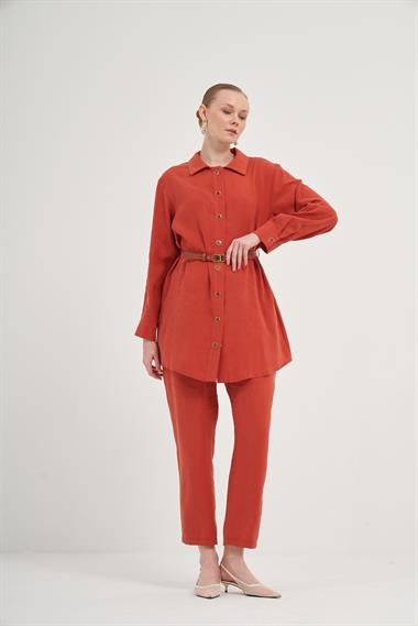 FTZ Women Kadın Pantolonlu Takım  Kiremit 31035