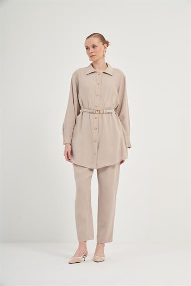 FTZ Women Kadın Pantolonlu Takım  Taş 31035