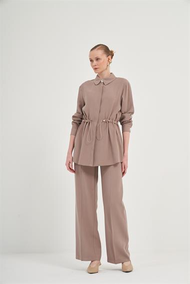 FTZ Women Kadın Pantolonlu Takım  Vizon 31031