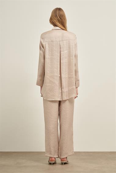 FTZ Women Kadın Parlak Modal Takım  Beige 31002