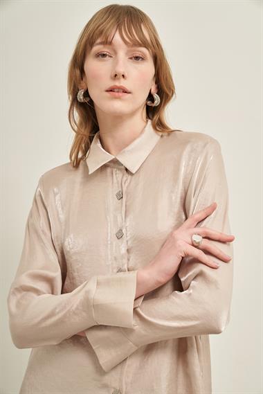 FTZ Women Kadın Parlak Modal Takım  Beige 31002