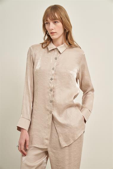 FTZ Women Kadın Parlak Modal Takım  Beige 31002