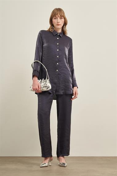 FTZ Women Kadın Parlak Modal Takım  Lacivert 31002