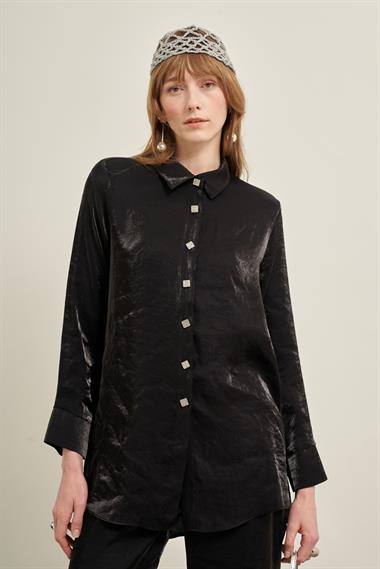 FTZ Women Kadın Parlak Modal Takım  Siyah 31002