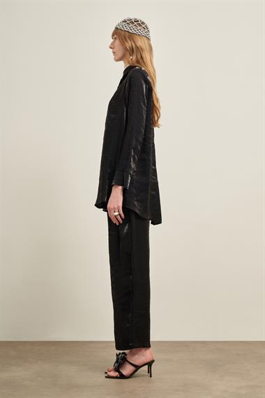 FTZ Women Kadın Parlak Modal Takım  Siyah 31002