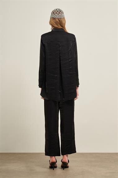 FTZ Women Kadın Parlak Modal Takım  Siyah 31002