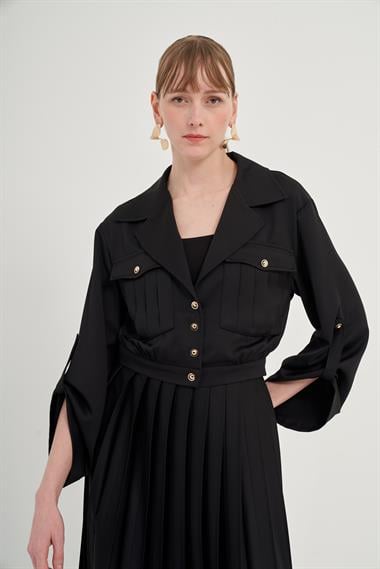 FTZ Women Kadın Plise Etekli Takım  Siyah 31042