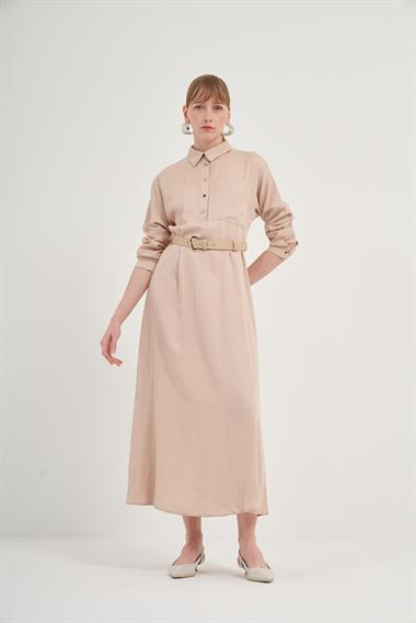 FTZ Women Kadın Tansel Elbise  Bej 31005