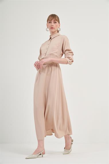 FTZ Women Kadın Tansel Elbise  Bej 31005