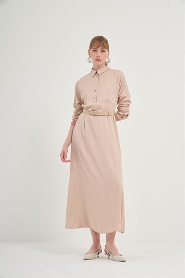 FTZ Women Kadın Tansel Elbise  Bej 31005