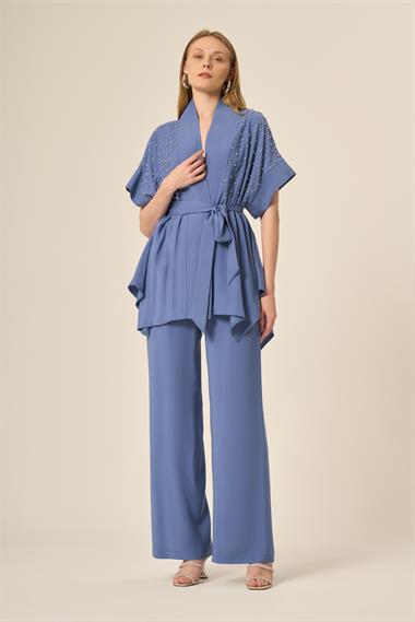 FTZ Women Kadın Taşlı Takım  Mavi 31032