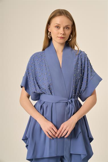 FTZ Women Kadın Taşlı Takım  Mavi 31032