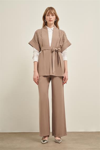 FTZ Women Kadın Taşlı Takım  Vizon 31032