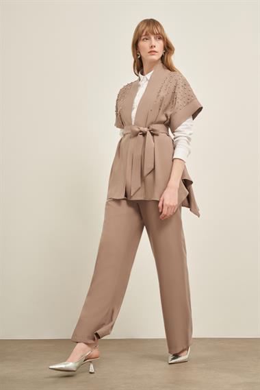 FTZ Women Kadın Taşlı Takım  Vizon 31032