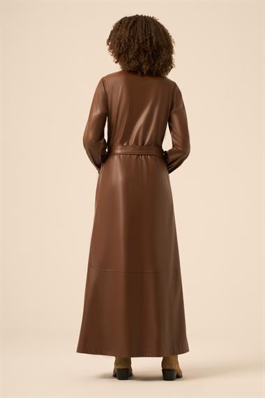 FTZ Women Kadın Deri Elbise  Acı Kahve 31225