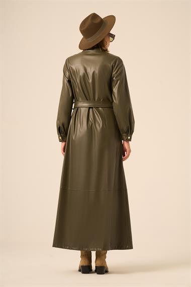 FTZ Women Kadın Deri Elbise  Haki 31225