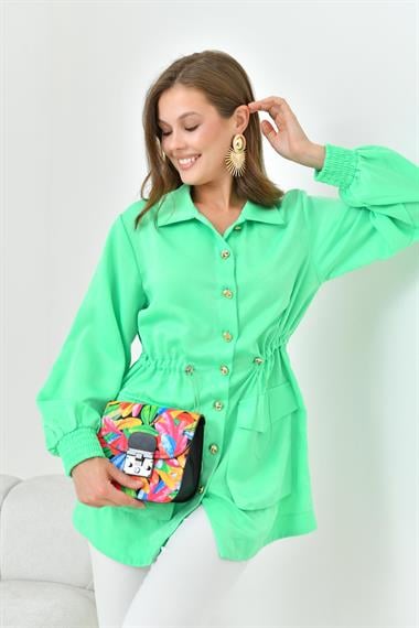 FTZ Women Kadın İpek Saten Cap  Yeşil 30858