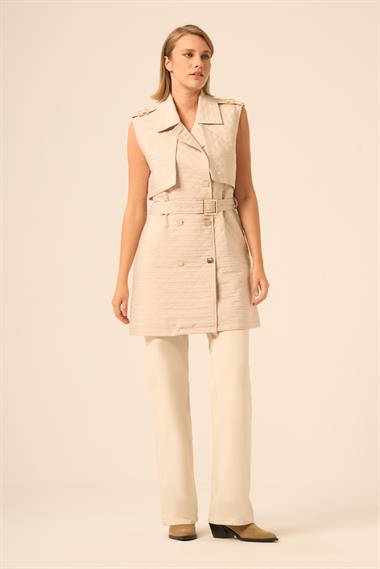 FTZ Women Kadın Kapitone Yelek  Beige 31240