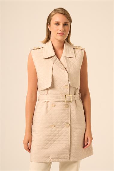 FTZ Women Kadın Kapitone Yelek  Beige 31240