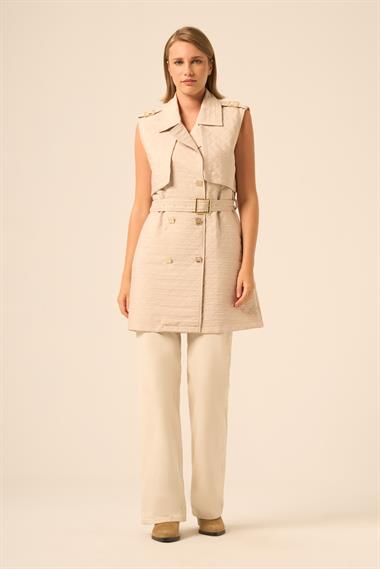 FTZ Women Kadın Kapitone Yelek  Beige 31240