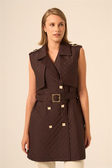 FTZ Women Kadın Kapitone Yelek  Kahve 31240