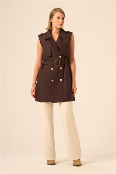 FTZ Women Kadın Kapitone Yelek  Kahve 31240