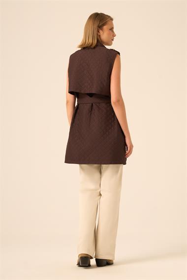 FTZ Women Kadın Kapitone Yelek  Kahve 31240