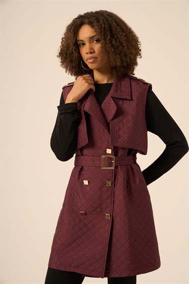 FTZ Women Kadın Kapitone Yelek  Mürdüm 31240