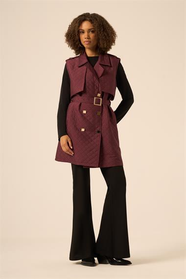 FTZ Women Kadın Kapitone Yelek  Mürdüm 31240