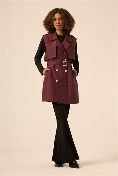 FTZ Women Kadın Kapitone Yelek  Mürdüm 31240