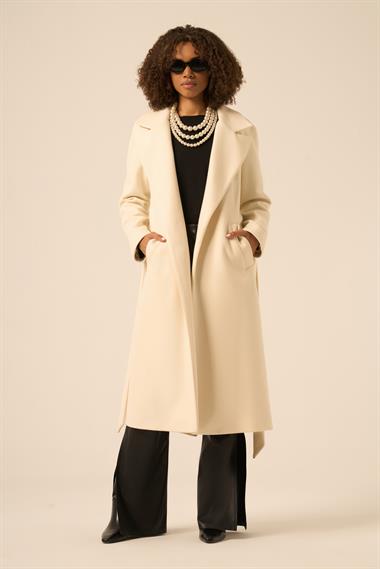 FTZ Women Kadın Kaşe Kaban  Ekru 31251