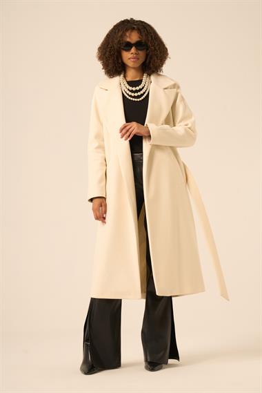 FTZ Women Kadın Kaşe Kaban  Ekru 31251